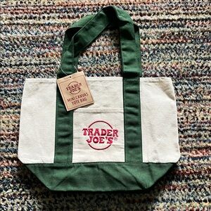 Trader Joe's Green Mini Canvas Tote Bag